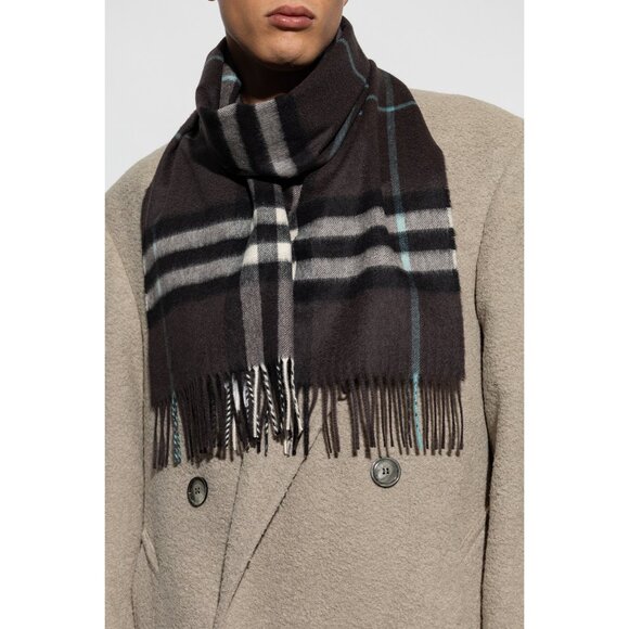 Burberry Washed Giant Check Cashmere Scarf Otter 8074793 - Picture 11 of 11